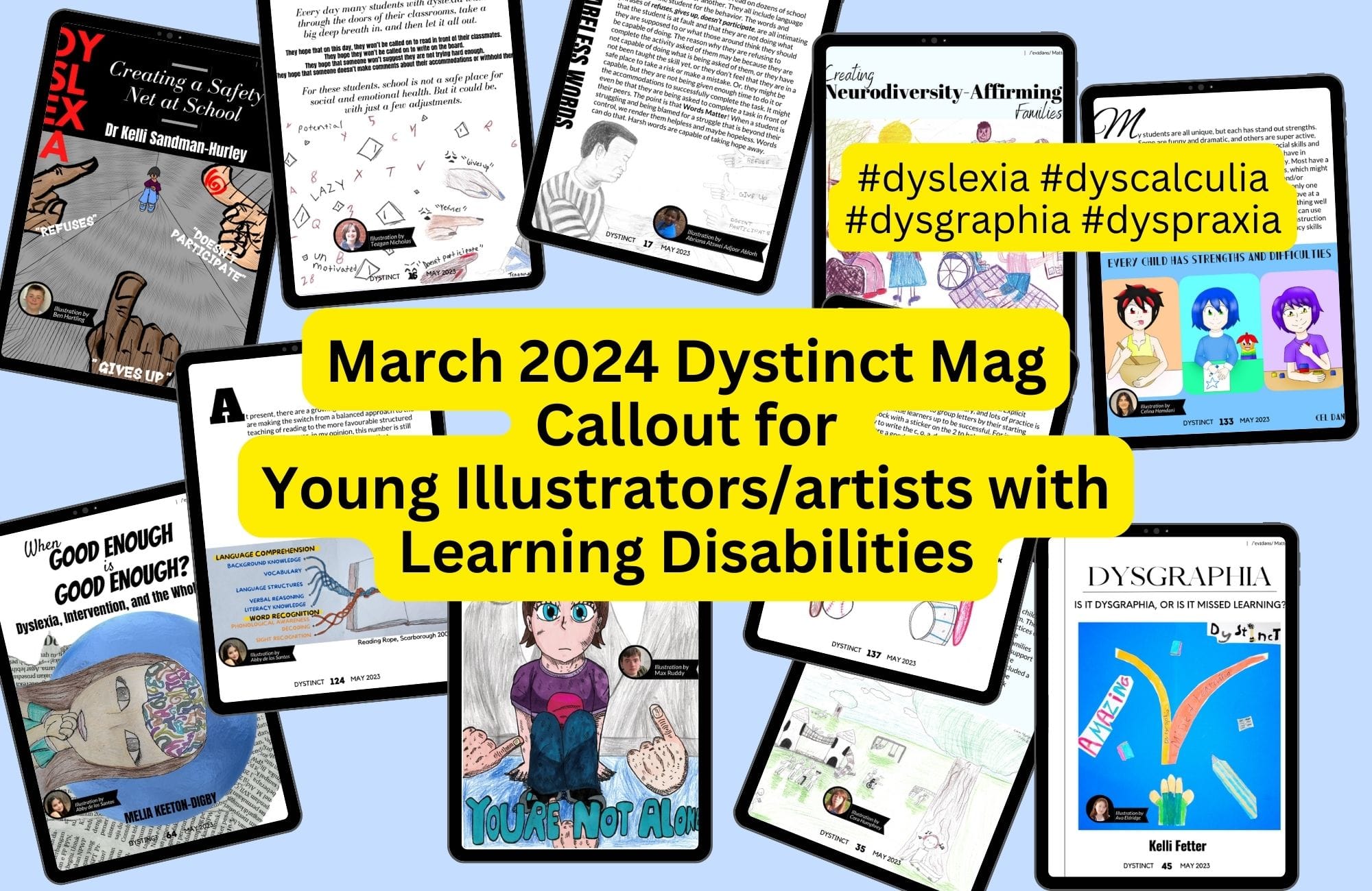 Issue 20: Illustration Callout for March 2024 Dystinct Magazine